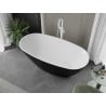 Mexen Eris freistehende Badewanne 155 x 80 cm, weiß/schwarz, weißer Überlauf - 53441558075-20