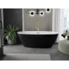 Mexen Eris freistehende Badewanne 155 x 80 cm, weiß/schwarz, Überlauf in Gold - 53441558075-50