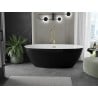 Mexen Eris freistehende Badewanne 155 x 80 cm, weiß/schwarz, gebürsteter Goldüberlauf - 53441558075-55