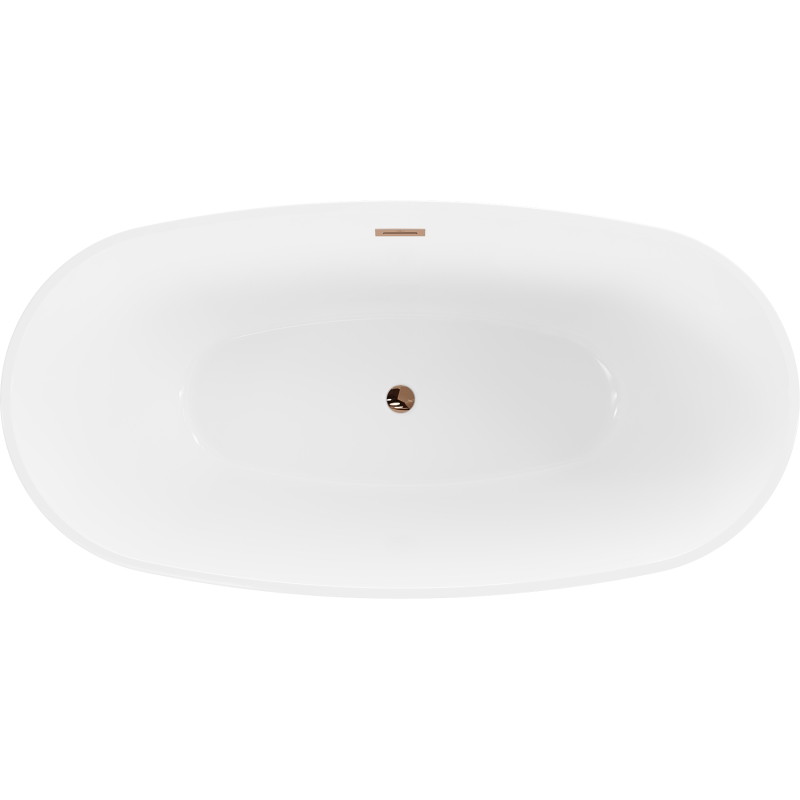 Mexen Eris vabaltseisev vann 155 x 80 cm, valge/must, ülevool roosa kuld - 53441558075-60