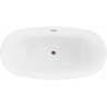 Mexen Eris vasca da bagno indipendente 155 x 80 cm, bianca/nera, troppopieno oro rosa - 53441558075-60