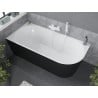 Mexen Mia freistehende linke Eckbadewanne 170 x 80 cm, weiß/schwarz, weißen Überlauf - 52691708075L-20