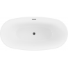 Mexen Eris vabaltiseisev vann 155 x 80 cm, valge/must, must ülevool - 53441558075-70