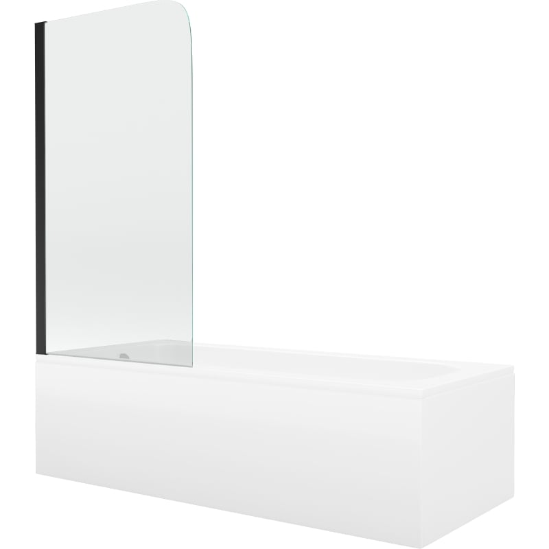 Mexen Vega ristkülikukujuline vann 160 x 70 cm korpuse ja 1-ukselise vaheseinaga, läbipaistev, must - 550116070X9007017000