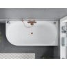 Mexen Mia freistehende rechteckige Badewanne 170 x 80 cm, weiß, rosa-gold Überlauf - 52691708000P-60