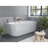 Mexen Mia vasca da bagno angolare freestanding destra 170 x 80 cm, bianca, troppopieno in rame spazzolato - 52691708000P-65