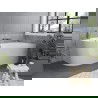 Mexen Mia vrijstaande hoekbad rechts 170 x 80 cm, wit, overloop gun metal - 52691708000P-95