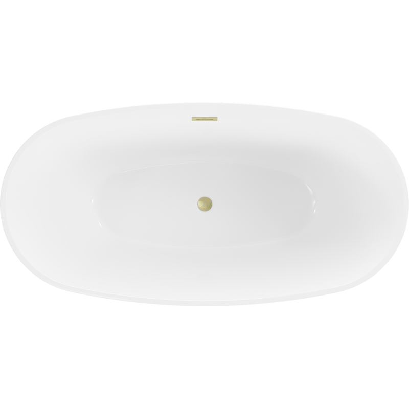 Mexen Eris bañera exenta 170 x 80 cm, blanca, rebosadero dorado cepillado - 53441708000-55