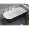 Mexen Mia freistehende rechteckige Badewanne 170 x 80 cm, weiß/schwarz, Überlauf weiß - 52691708075P-20