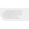 Baignoire Mexen Mia angle droite 170 x 80 cm, blanche/noire, trop-plein blanc - 52691708075P-20