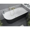 Mexen Mia freestanding corner bathtub right 170 x 80 cm, white/black, gold overflow - 52691708075P-50