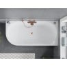 Mexen Mia Freistehende Eckbadewanne rechts 170 x 80 cm, weiß/schwarz, gebürsteter Überlauf - 52691708075P-65