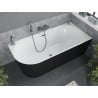 Mexen Mia baignoire autoportante d'angle droite 170 x 80 cm, blanche/noire, trop-plein gun gris brossé - 52691708075P-66