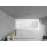 Mexen Vega rechteckige Wanne 160 x 70 cm mit Verkleidung und 2-flügeligem Paravent 80 cm, transparent, Chrom - 550116070X900802?