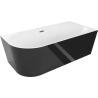 Mexen Mia freistehende Eckbadewanne rechts 170 x 80 cm, weiß/schwarz, Überlauf Gun Metal - 52691708075P-95