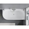 Mexen Mia free-standing corner tub right 170 x 80 cm, white/black, brushed nickel overflow - 52691708075P-97