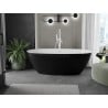 Mexen Eris freistehende Badewanne 170 x 80 cm, weiß/schwarz, Überlauf weiß - 53441708075-20