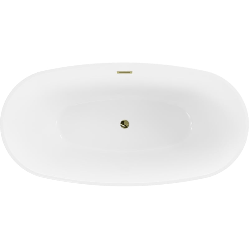 Mexen Eris vann vabal seisev 170 x 80 cm, valge/must, kuldne ülevool - 53441708075-50