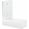 Mexen Vega rechteckige Wanne 160 x 70 cm mit Verkleidung und 2-flügeligem Paravent 80 cm, transparent, Chrom - 550116070X900802?