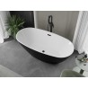 Mexen Eris vabalt seisev vann 170 x 80 cm, valge/must, ülevool must - 53441708075-70