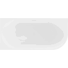 Mexen Mia freistehende Badewanne, links, 180 x 80 cm, weiß, Überlauf weiß - 52691808000L-20