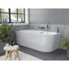 Mexen Mia vrijstaande hoekbad links 180 x 80 cm, wit, chrom overloop - 52691808000L-01