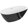 Mexen Eris freestanding bathtub 170 x 80 cm, white/black, brushed nickel overflow - 53441708075-97