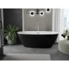 Mexen Eris Badewanne freistehend 170 x 80 cm, weiß/schwarz, Überlauf gebürstetes Nickel - 53441708075-97