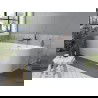 Mexen Mia vrijstaande hoekbad links 180 x 80 cm, wit, overloop geborsteld koper - 52691808000L-65