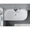 Mexen Mia freistehende Eckbadewanne links 180 x 80 cm, weiß, schwarzer Überlauf - 52691808000L-70