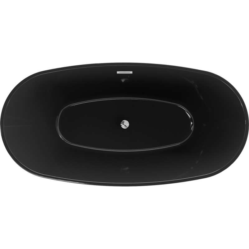 Mexen Eris samostojeća kada 170 x 80 cm, crna, preljev krom - 53441708070-01