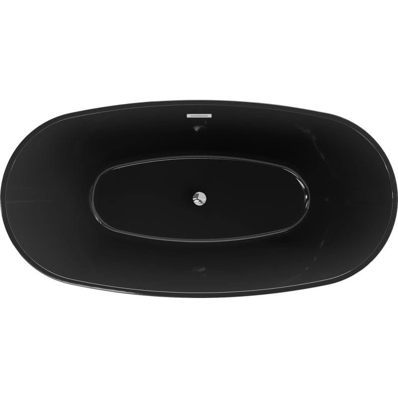 Mexen Eris vann vabas seisev 170 x 80 cm, must, kroomitud ülevool - 53441708070-01