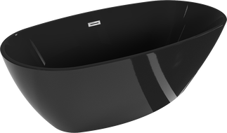 Mexen Eris freestanding bathtub 170 x 80 cm, black, chrome overflow - 53441708070-01