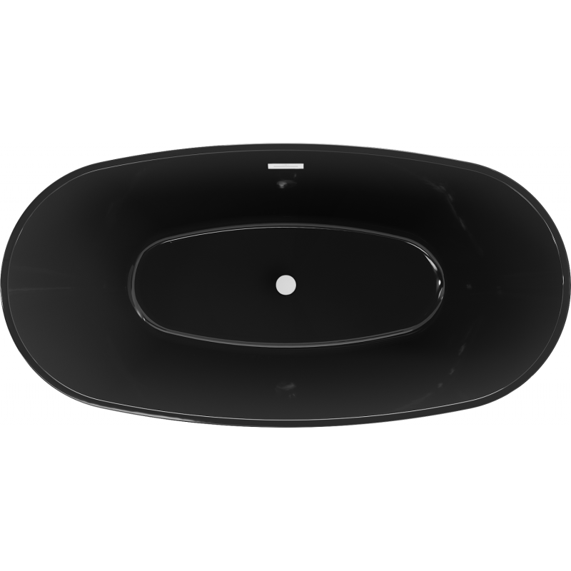 Mexen Eris vapaa seisova kylpyamme 170 x 80 cm, musta, valkoinen ylivuoto - 53441708070-20