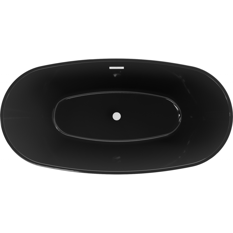 Mexen Eris vrijstaande badkuip 170 x 80 cm, zwart, witte overloop - 53441708070-20