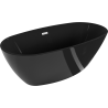 Mexen Eris freistehende Badewanne 170 x 80 cm, schwarz, Überlauf weiß - 53441708070-20