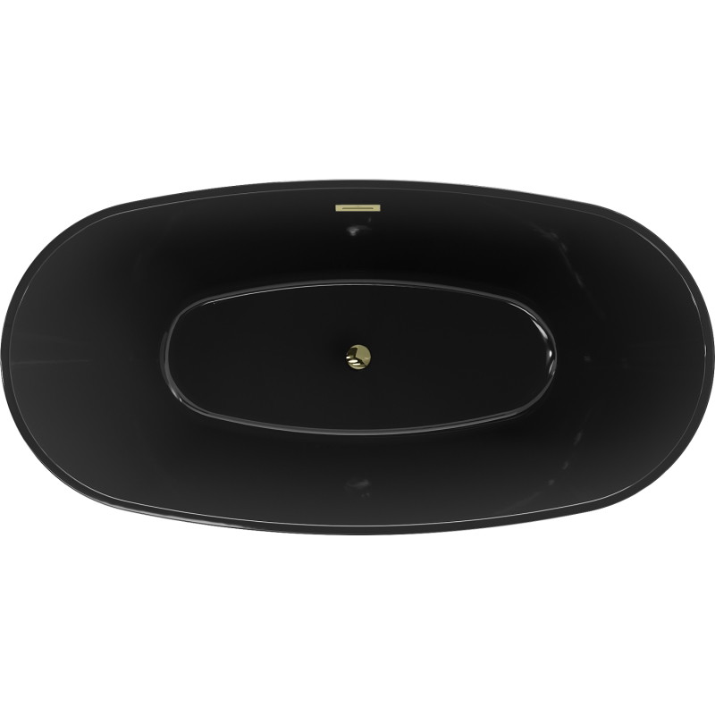 Mexen Eris vann vabal seisvas kohas 170 x 80 cm, must, ülevool kuldne - 53441708070-50