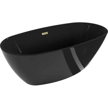 Mexen Eris vrijstaande badkuip 170 x 80 cm, zwart, overloop goud geborsteld - 53441708070-55