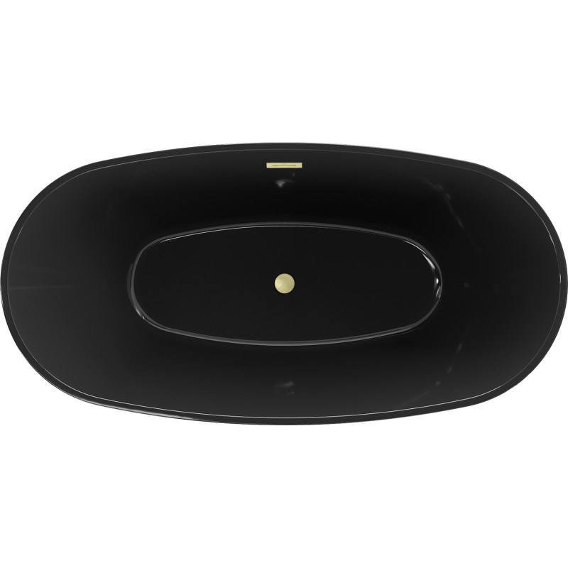 Mexen Eris vabaltiseisev vann 170 x 80 cm, must, ülevool kuldne harjatud - 53441708070-55
