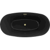 Mexen Eris freistehende Badewanne 170 x 80 cm, schwarz, mit gebürstetem Goldüberlauf - 53441708070-55