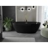 Mexen Eris freistehende Badewanne 170 x 80 cm, schwarz, mit gebürstetem Goldüberlauf - 53441708070-55