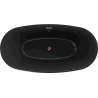 Mexen Eris Badewanne freistehend 170 x 80 cm, schwarz, Überlauf roségold - 53441708070-60