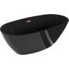 Mexen Eris Badewanne freistehend 170 x 80 cm, schwarz, Überlauf roségold - 53441708070-60