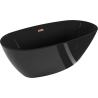 Mexen Eris baignoire autoportante 170 x 80 cm, noire, trop plein or rose - 53441708070-60