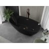 Mexen Eris Badewanne freistehend 170 x 80 cm, schwarz, Überlauf roségold - 53441708070-60