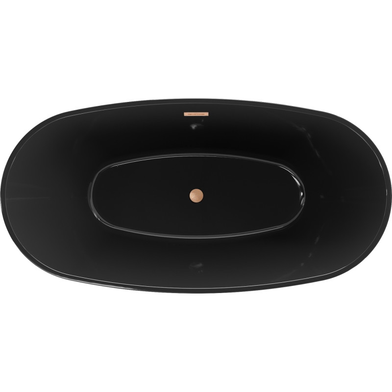 Mexen Eris vabaltseisev vann 170 x 80 cm, must, harjatud vask ülevooluga - 53441708070-65
