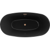 Baignoire Mexen Eris autoportante 170 x 80 cm, noire, débordement en cuivre brossé - 53441708070-65