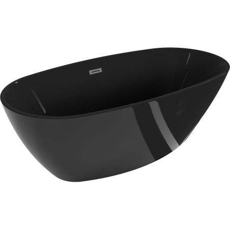 Mexen Eris vrijstaande badkuip 170 x 80 cm, zwart, overloop geborsteld gun gray - 53441708070-66