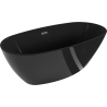 Mexen Eris vrijstaande badkuip 170 x 80 cm, zwart, overloop geborsteld gun gray - 53441708070-66
