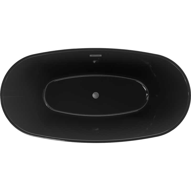 Mexen Eris wanna wolnostojąca 170 x 80 cm, czarna, przelew gun gray szczotkowany - 53441708070-66